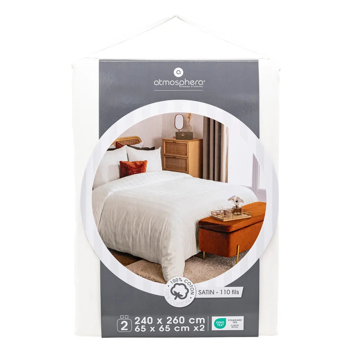 Спално бельо atmosphera Isadora, Сатен, 260x240 cm, Бял