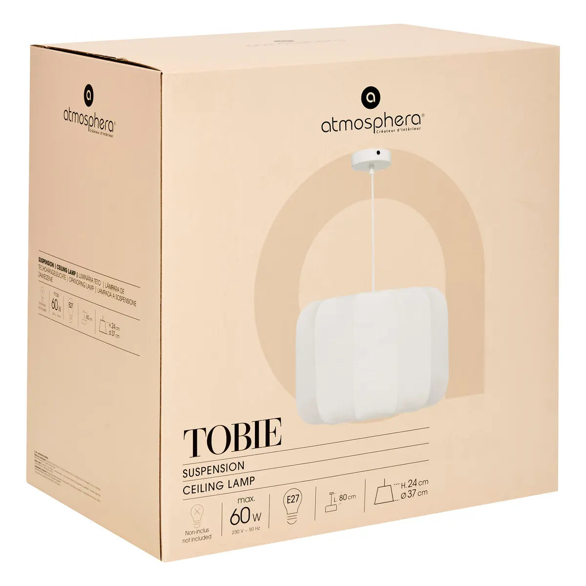 Пендел atmosphera Tobie, 37 cm, Бял памук