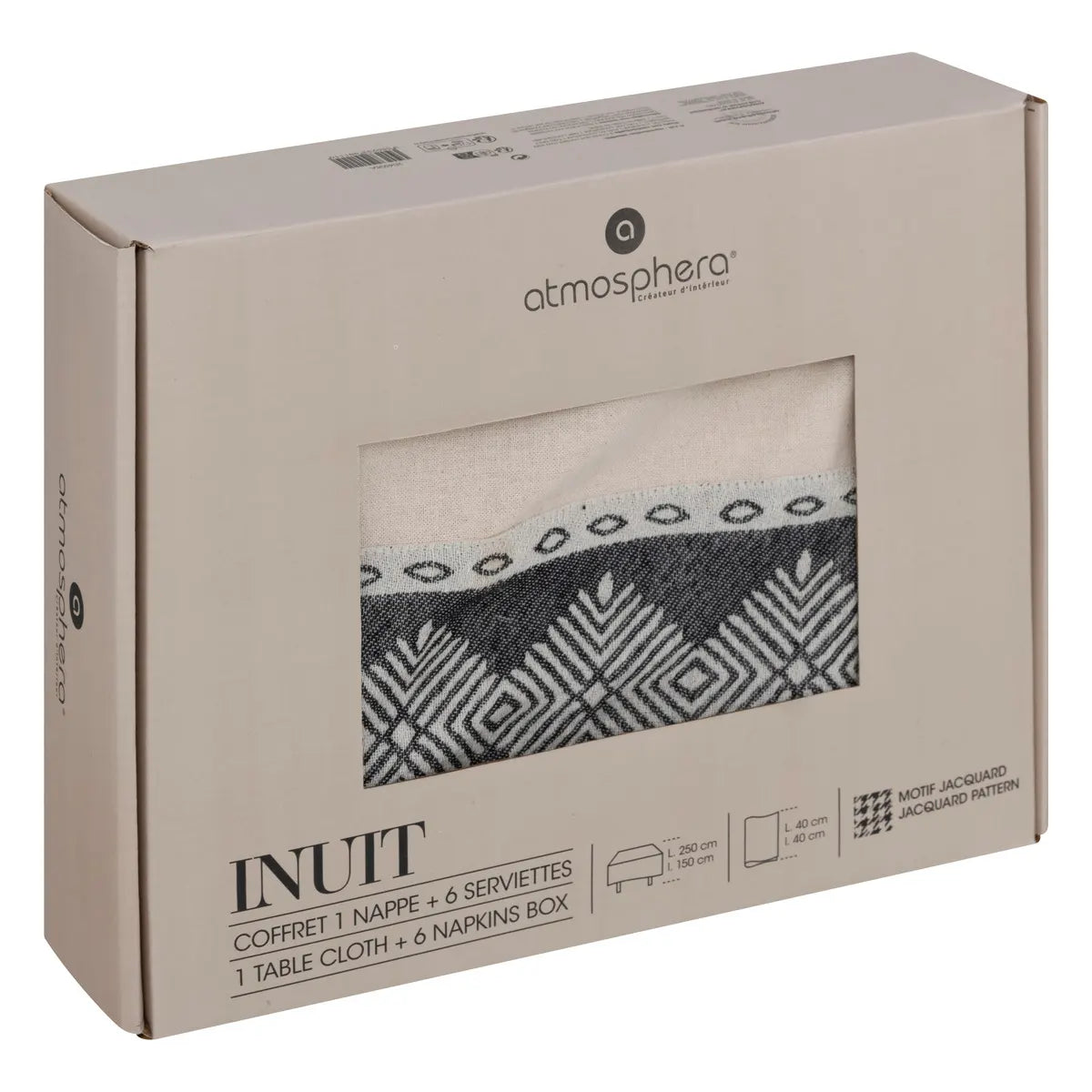 Покривка за маса 150x250 cm и салфетки 6 бр atmosphera, Слонова кост