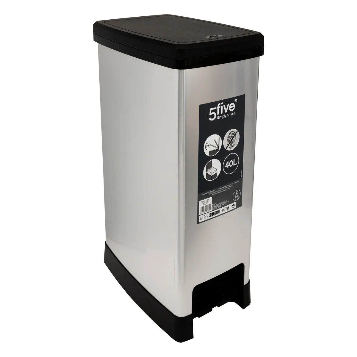 Кош 5five, Slim, Пластмаса, 40 l, Soft Close