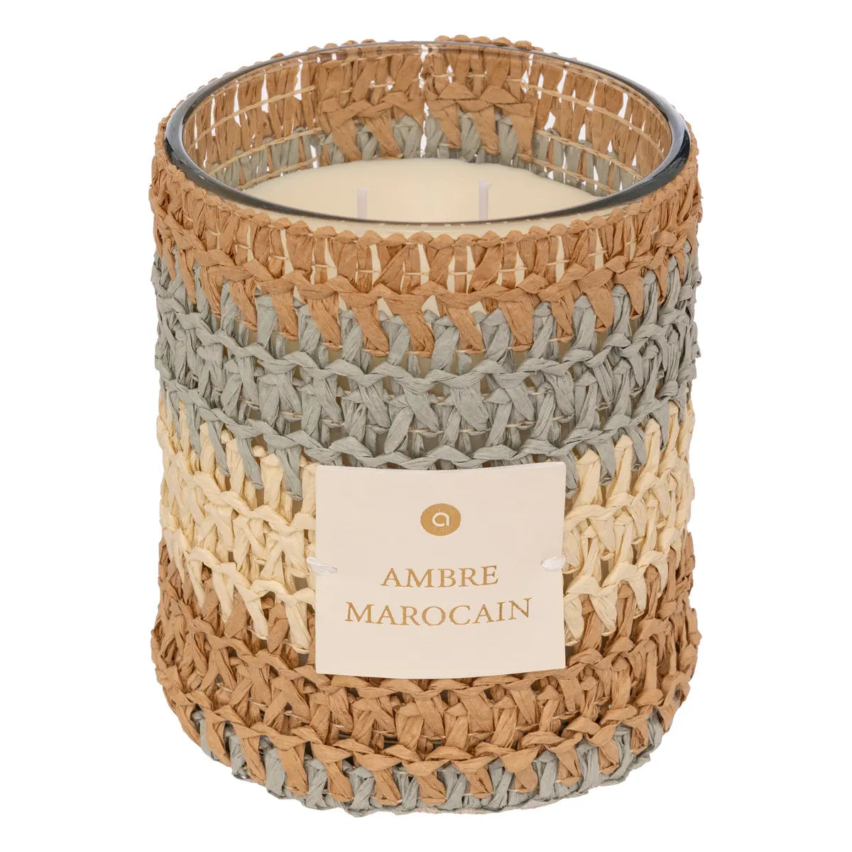 Ароматна свещ atmosphera Zaya, Scented, Amber Стъкло & Natural Fibers, 470 g