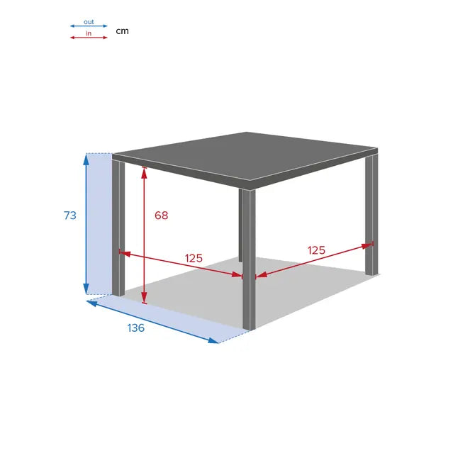 Градинска квадратна маса Hesperide Piazza, 8 места
