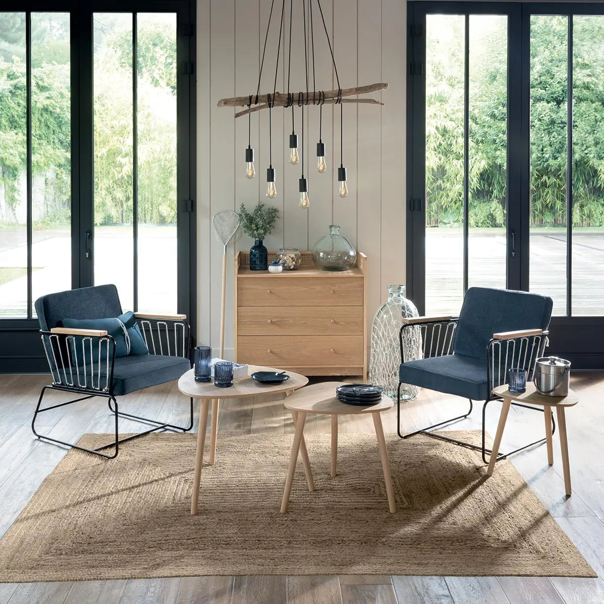 Холна маса atmosphera Mileo Бежов, 3 броя, 40/48/60 cm