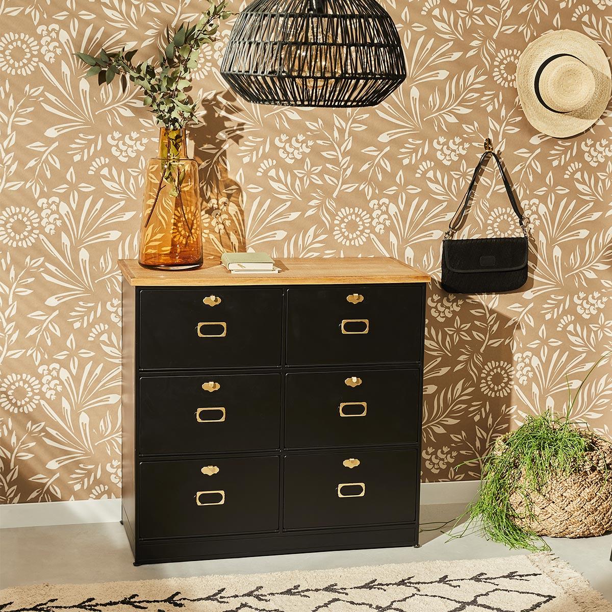 Скрин atmosphera Ivan, 6 чекмеджета, Черен