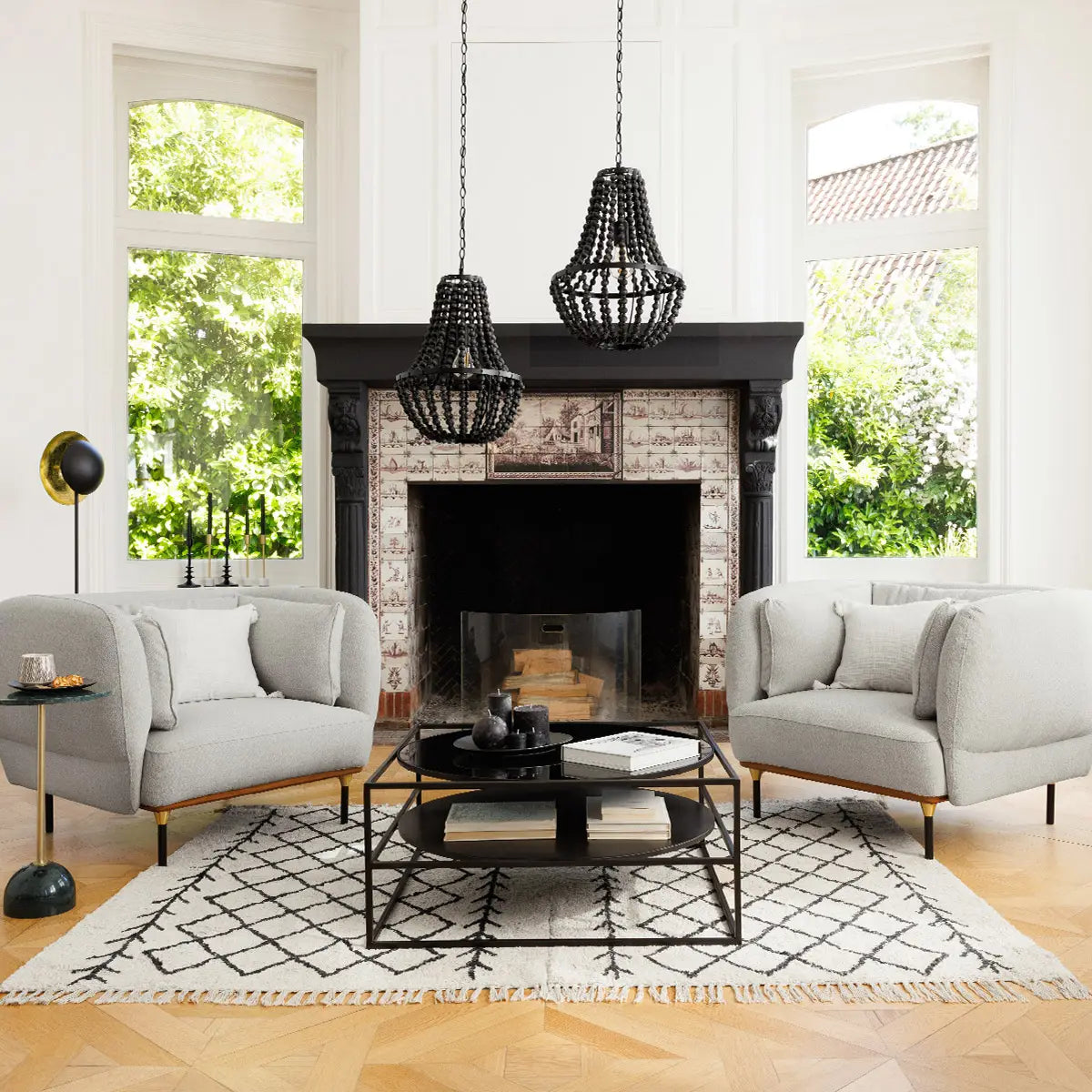 Холна маса atmosphera Yoho, 90x90 cm, Черен