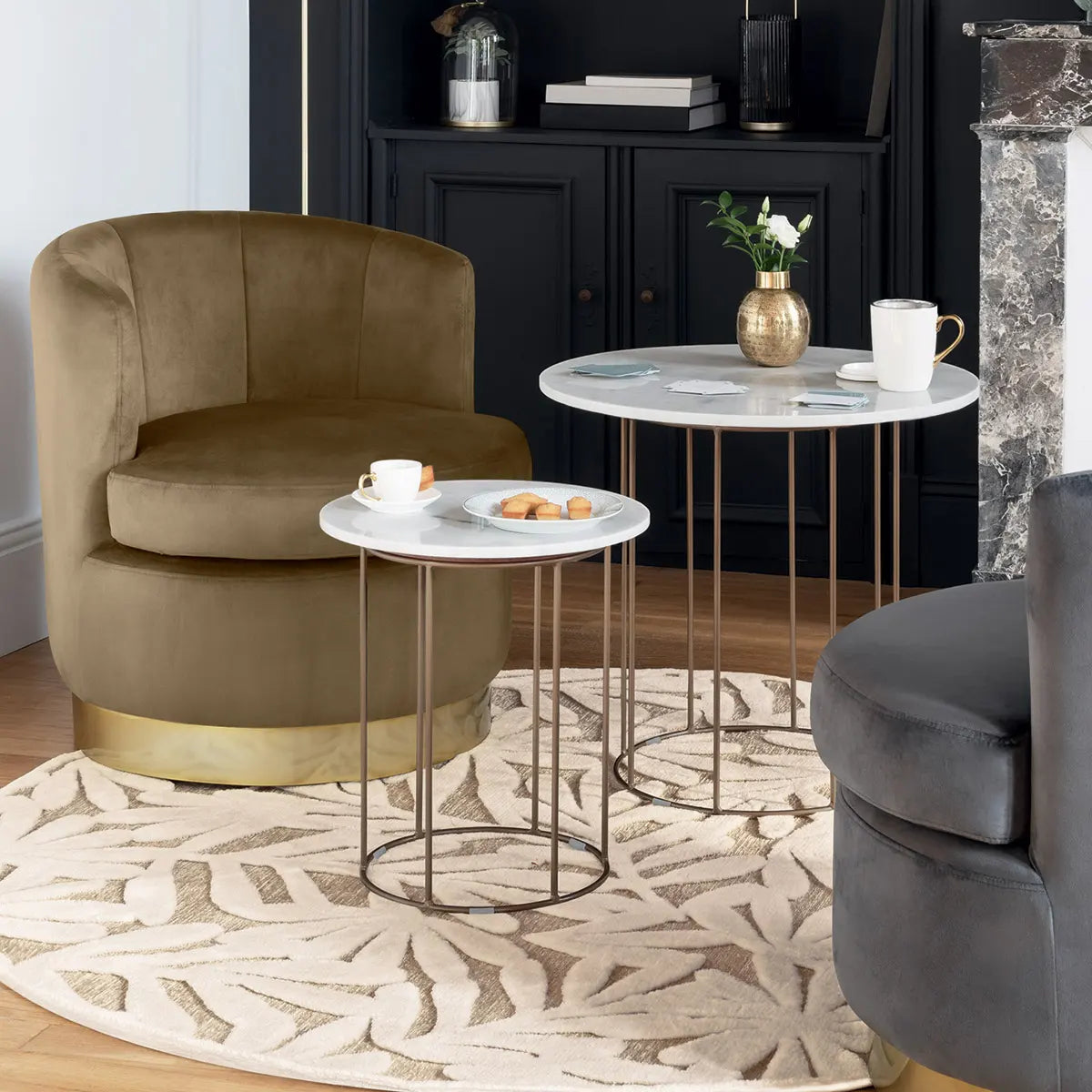 Холна маса atmosphera Garance, Мрамор, 2 броя