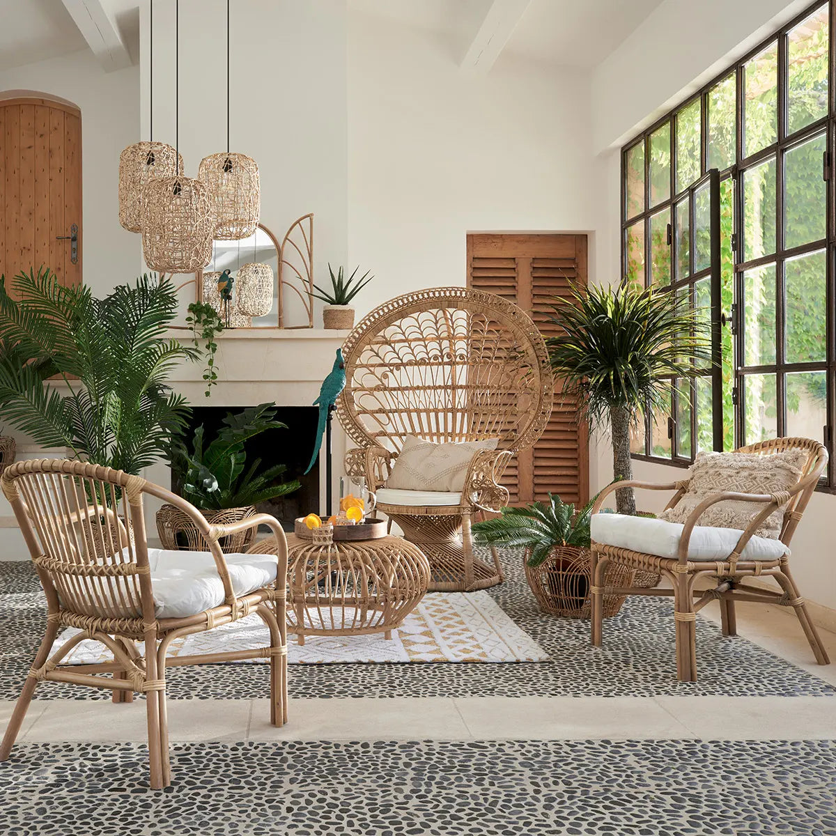 Кресло atmosphera Takta, Ратан, Бял