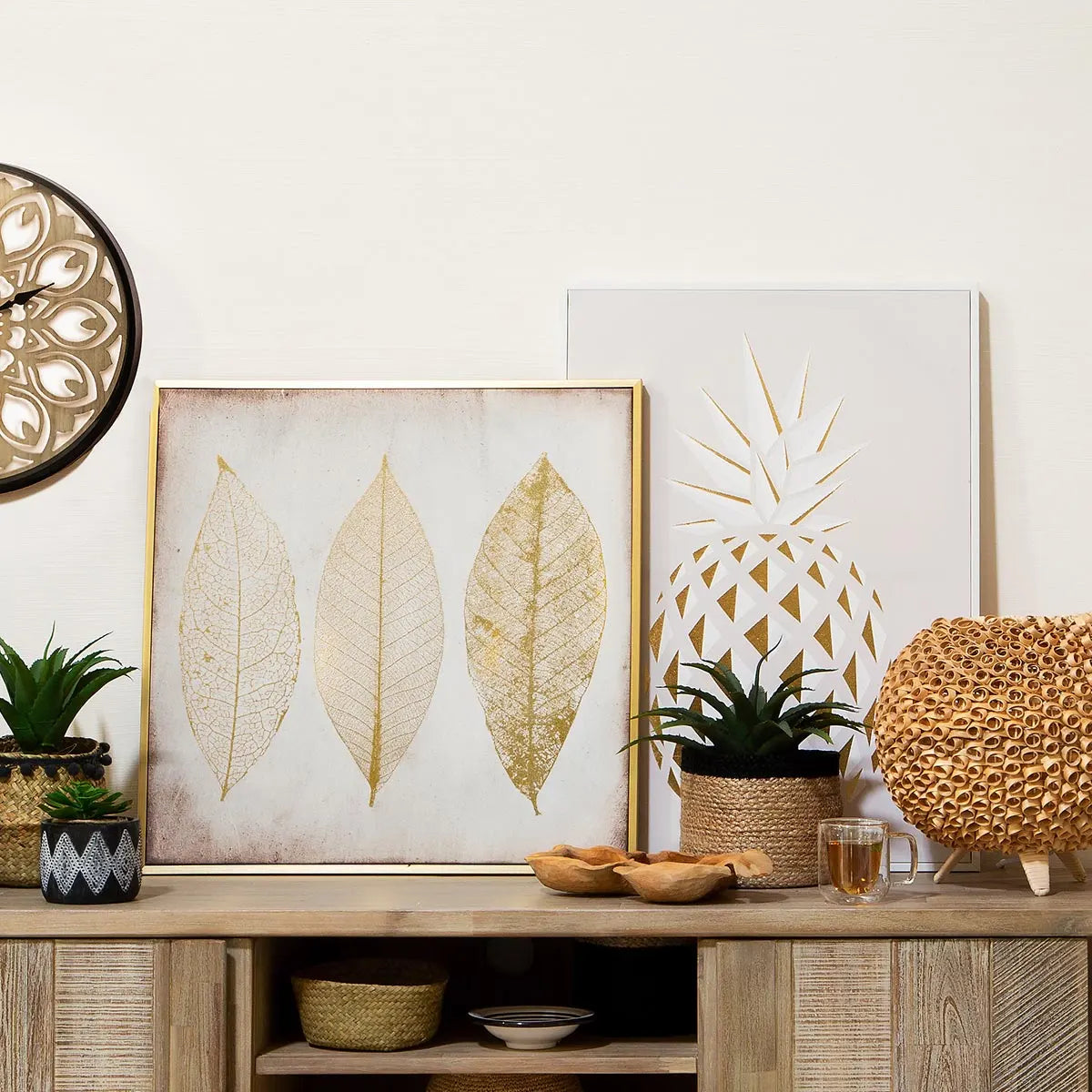 Картина с рамка atmosphera Feather, Принт на платно 58x58 см, Ефект алуминий