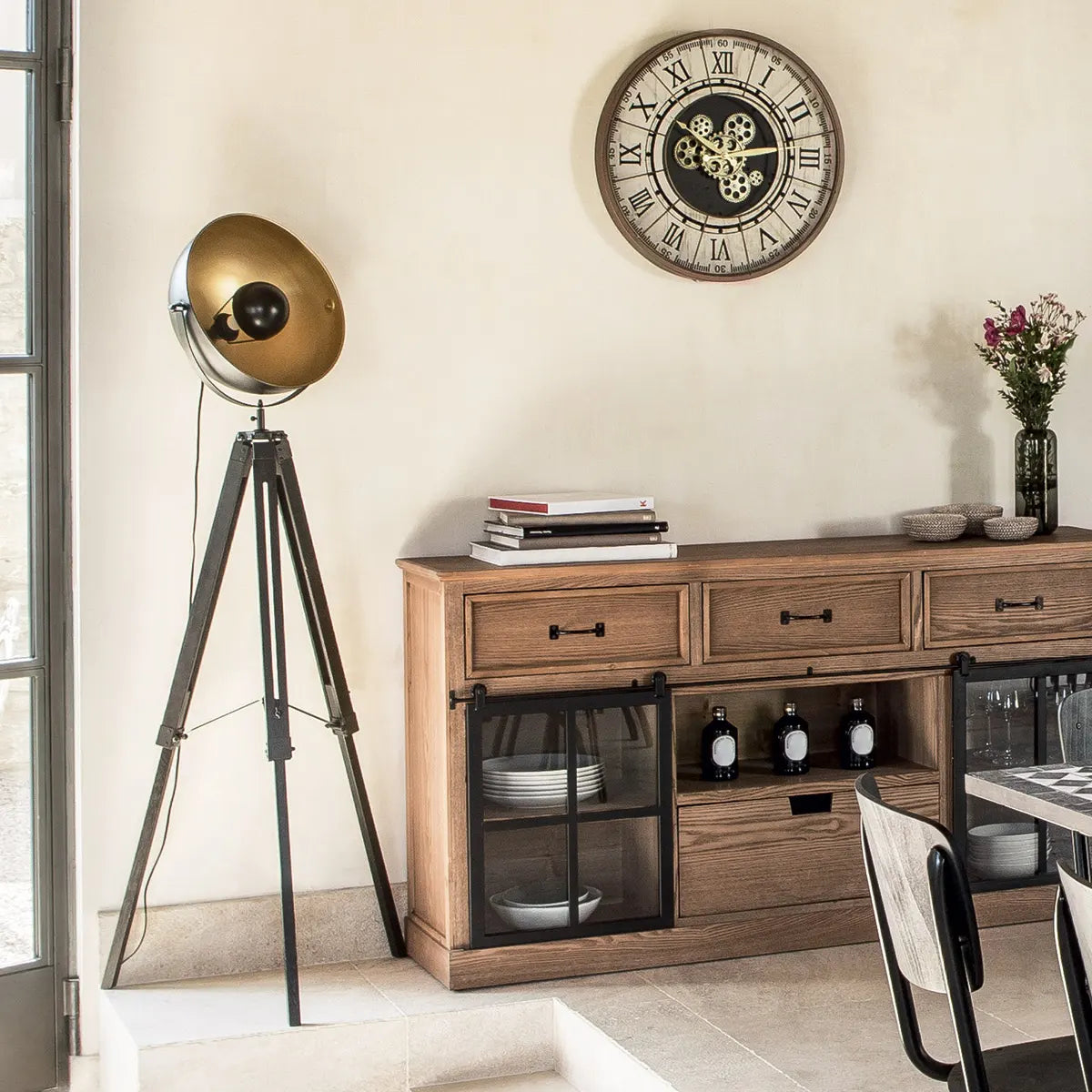 Лампион atmosphera Lahti, Метал и Дърво, Черен, 156.5 cm