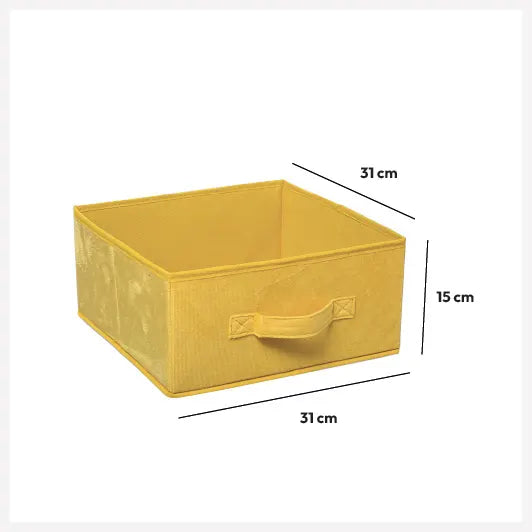 Кутия за съхранение 5five Mix & Modul, Кадифе, Жълта, 31x15 cm