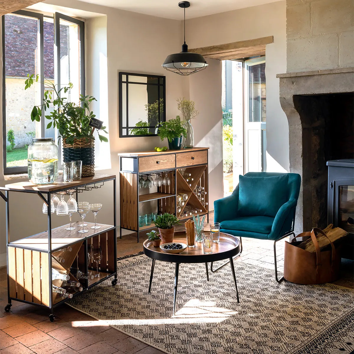 Холна маса atmosphera Siwan,70x45 cm, Черен