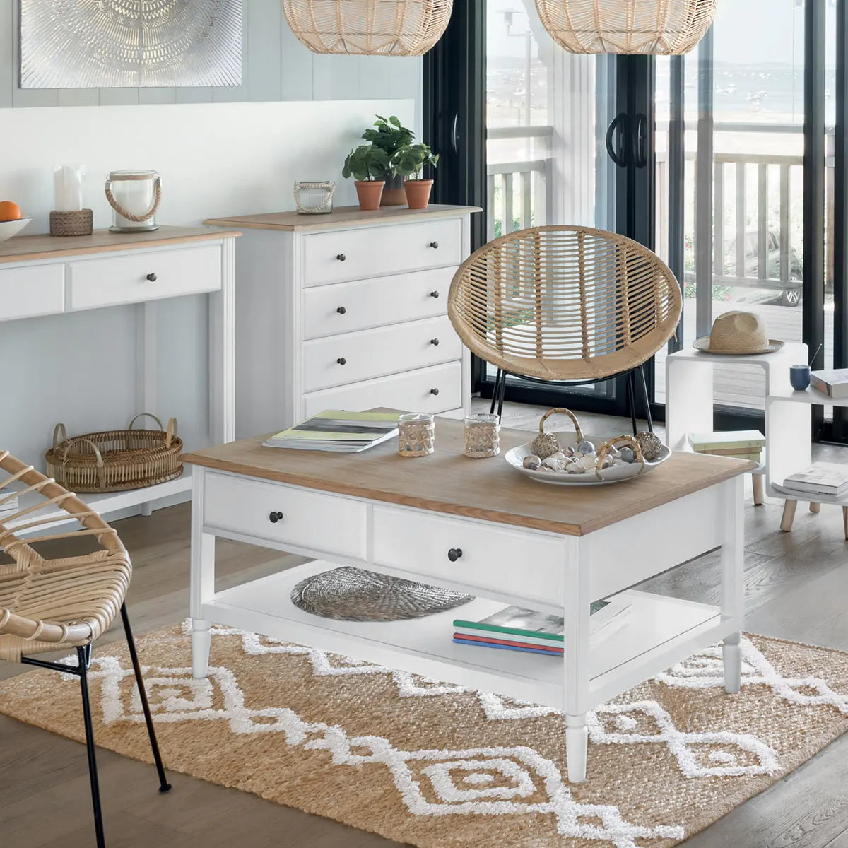 Холна маса atmosphera Solen, 110x45 cm, Бял