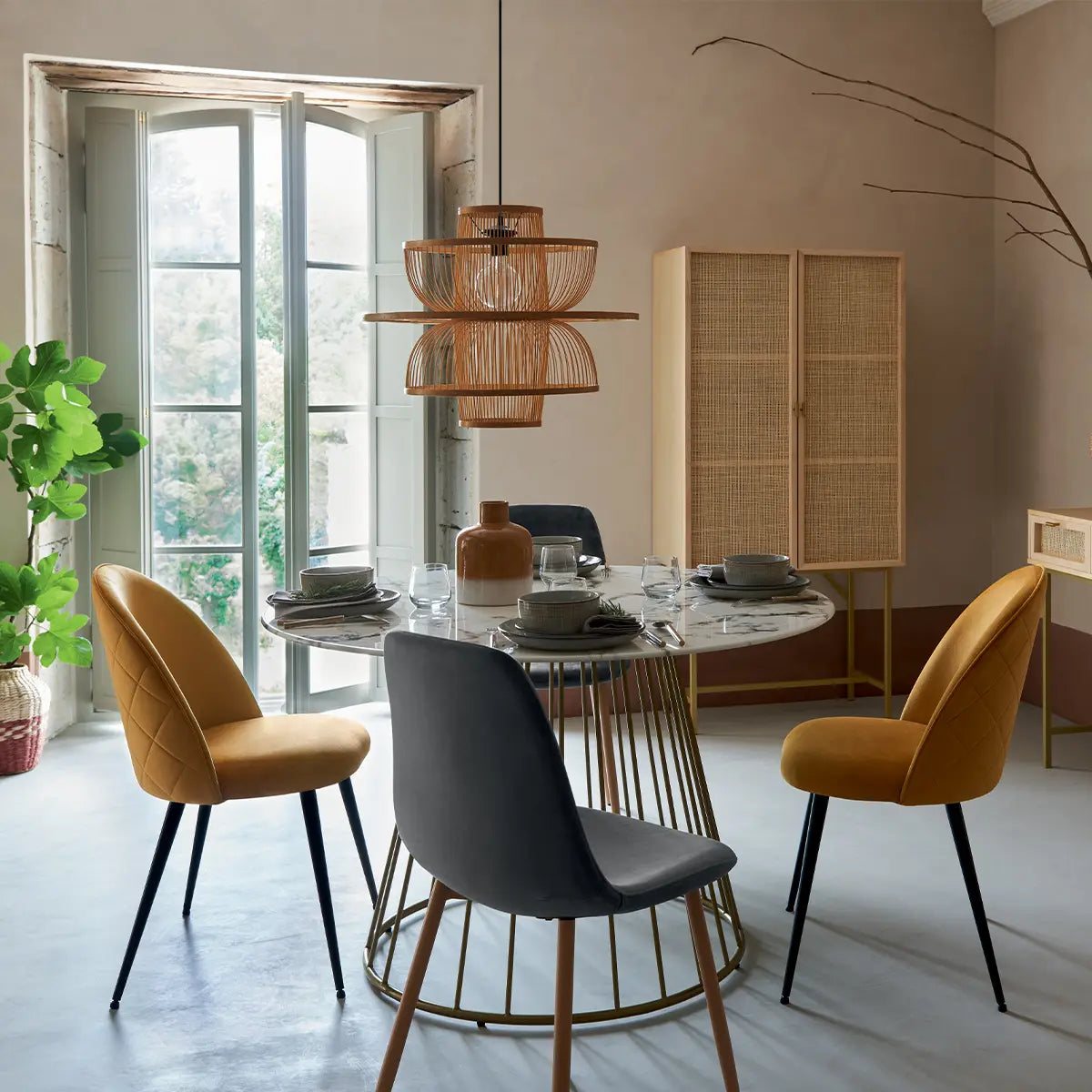 Трапезен стол atmosphera Slano, Велур