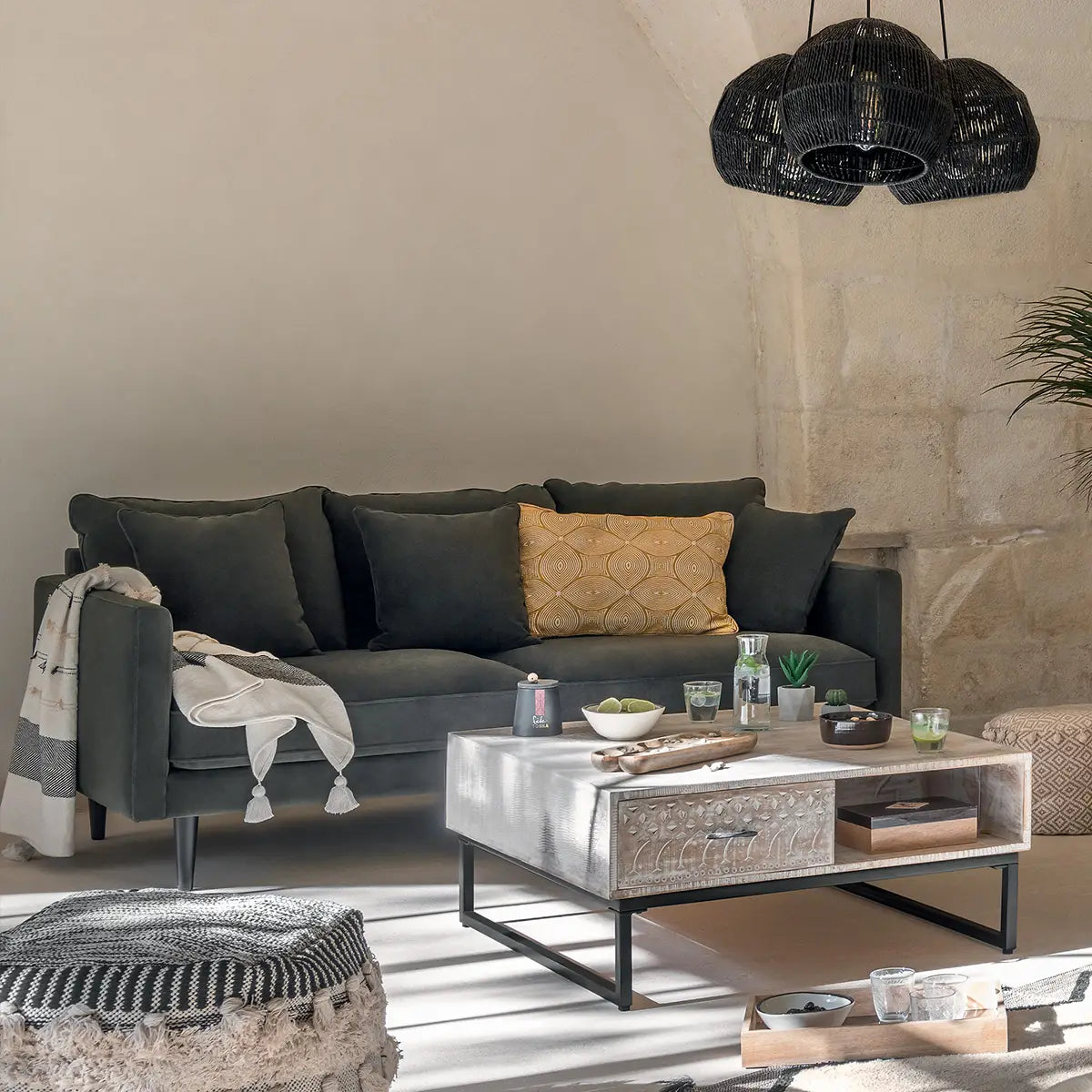 Триместен диван atmosphera Candice, 194x96x85 cm