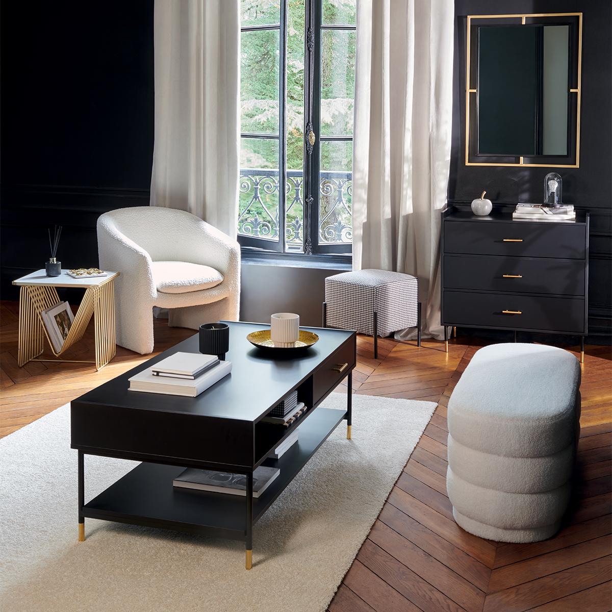 Скрин atmosphera Tedy, 3 чекмеджета, MDF,Черен