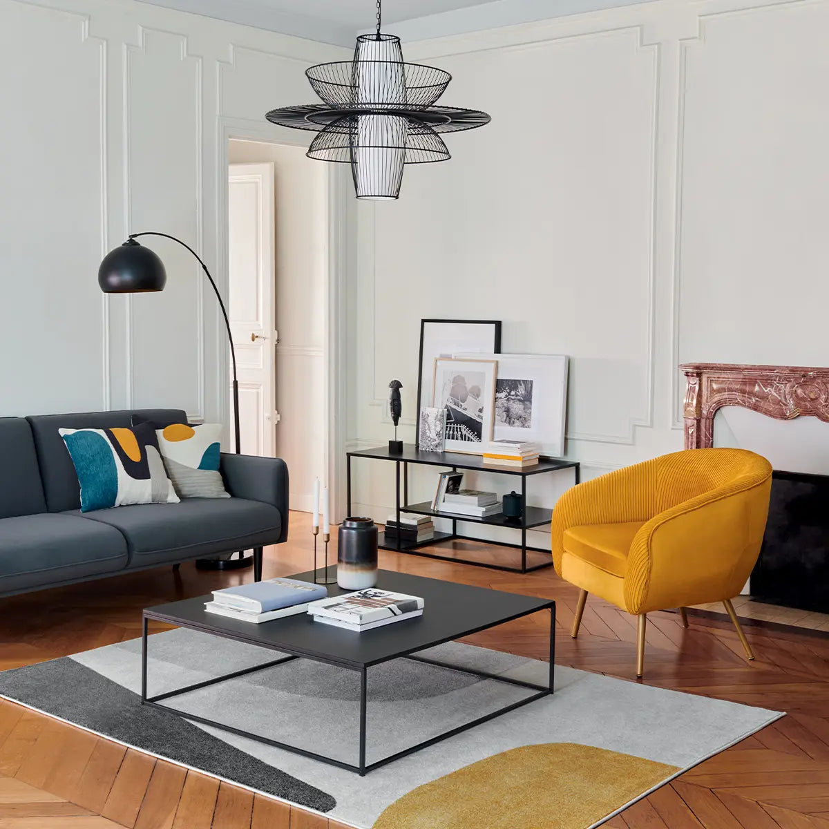 Холна маса atmosphera Gota, 100x100 cm, Черен