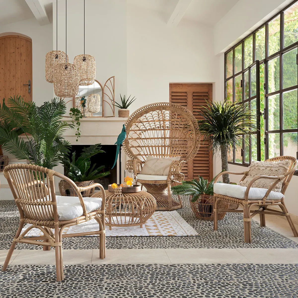 Кресло atmosphera Neta, Ратан, Бял