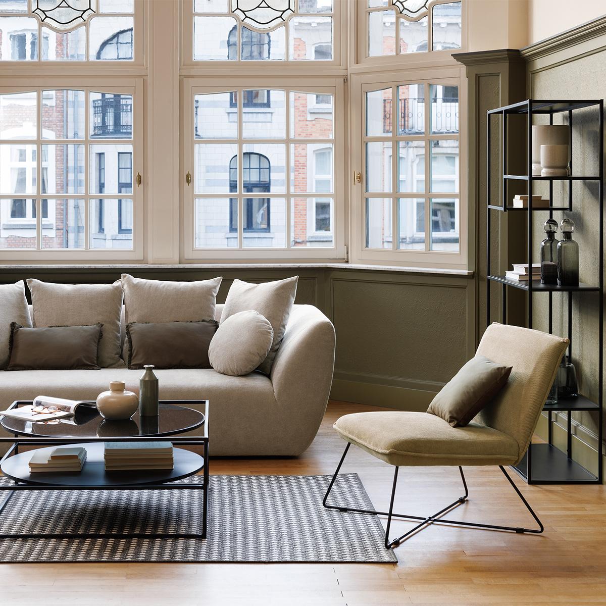 Етажерка atmosphera Gota, Метал, 6 нива, 90x180 cm, Черен