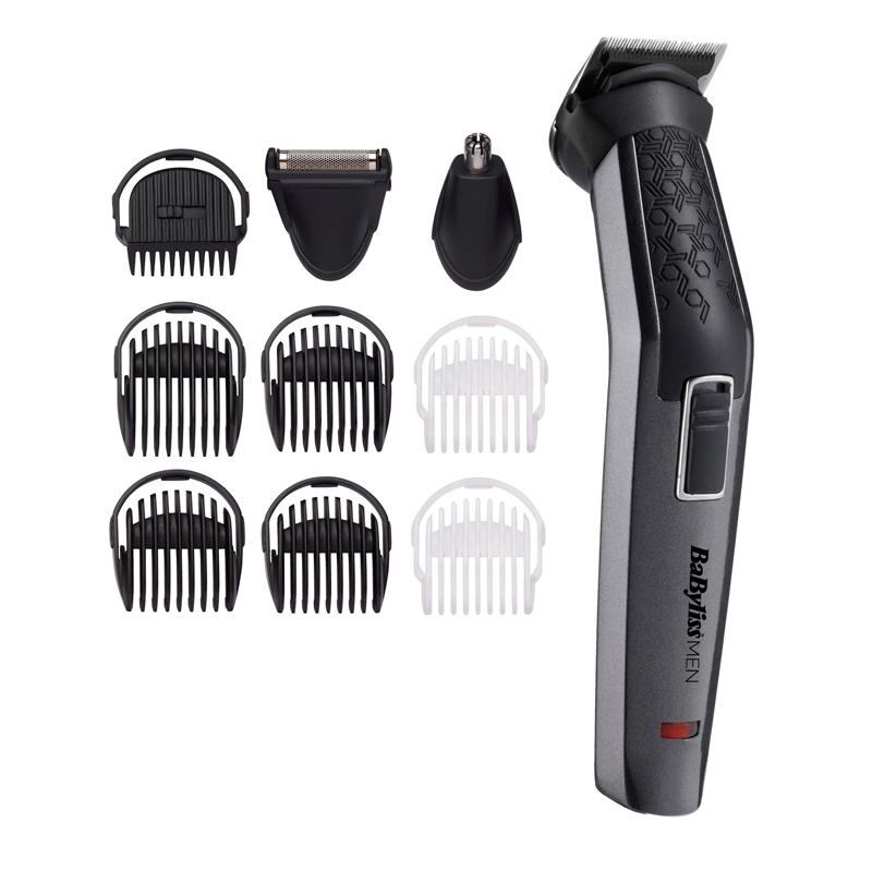 Тример BaByliss MT727E Carbon Titanium 10in1 Multi Trimmer, 10 аксесоара, 3 глави, Работа без батерия до 60 мин.