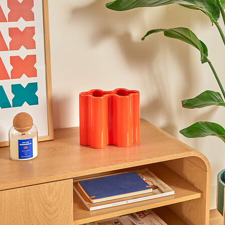 Ваза atmosphera Flow, Керамика, Оранжев, 17 cm