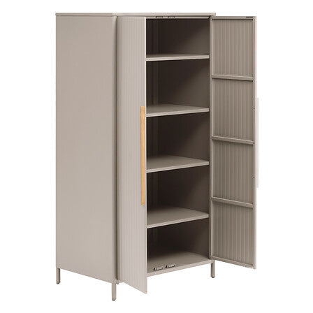 Outdoor cabinet Ironia height 180 cm galvanized steel coffee