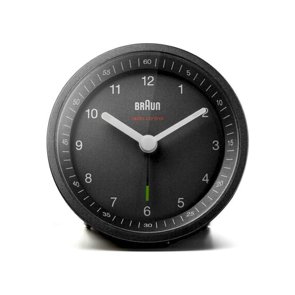 Радио-синхронизиран будилник Braun BC 07 B-DCF, Черен 8,0 см