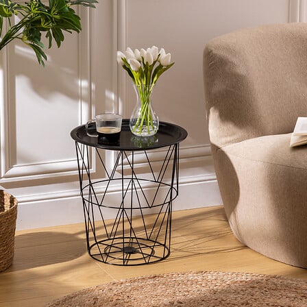 Помощна маса atmosphera Kumi, Метал, Ø37 cm