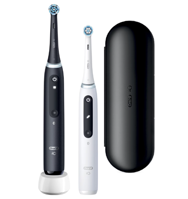 Електрическа четка за зъби Oral-B iO 5 41512, С втори накрайник, Черен и Бял