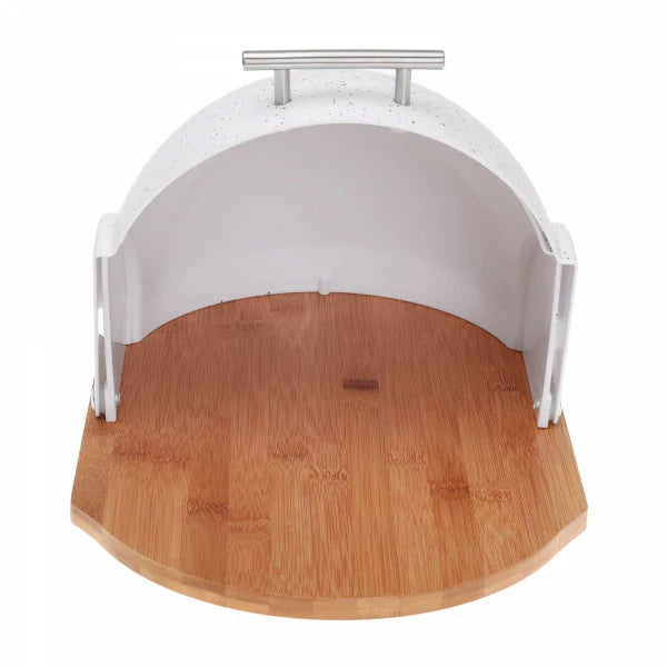 Кутия за хляб и дъска за рязне Klausberg 7094, бамбук, бял