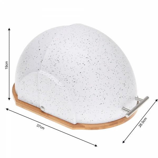 Кутия за хляб и дъска за рязне Klausberg 7094, бамбук, бял