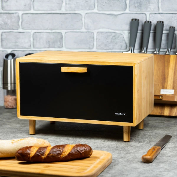 Кутия за хляб Klausberg, Метал, Бамбук, 36x26x23 cm