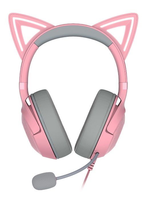 Геймърски слушалки Razer Kraken Kitty V2 (USB Type A), Розов кварц