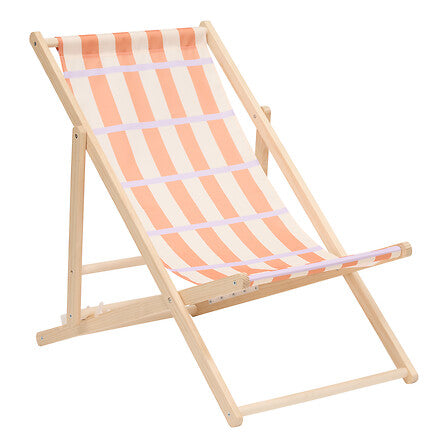 Шезлонг atmosphera Poolside, Дърво и жълт текстил, 87 cm