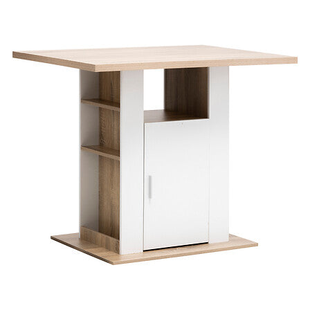 Кухненски остров с място за съхранение FIVE, MDF, 110 cm, Натурал и Бяло