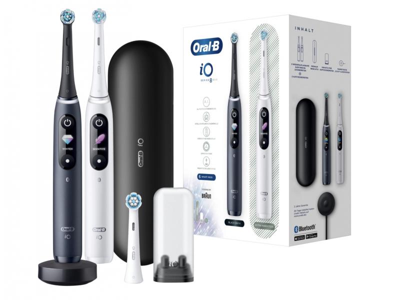 Комплект от две четки за зъби Oral-B iO Series 8 Duo S8421020, Черен и Бял