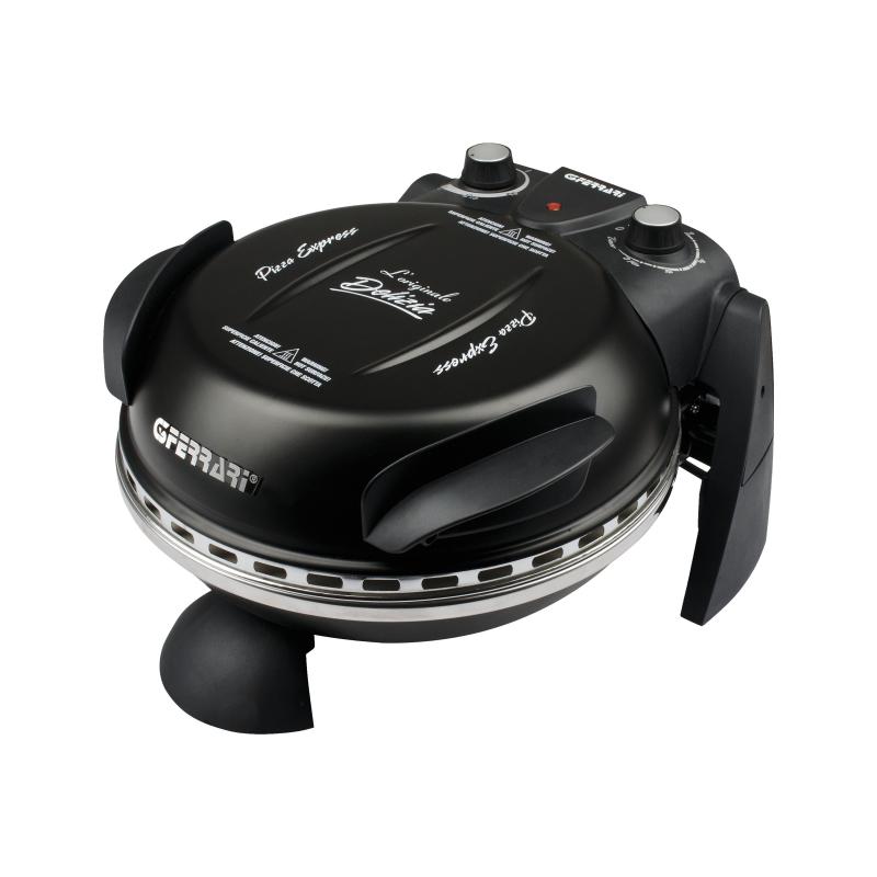 Фурна за пица G3Ferrari Delizia Special, Повърхност за печене от огнеупорен камък, терморегулатор до 390°C и таймер с черен звуков сигнал, Черен