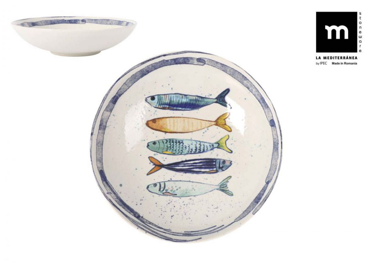 Дълбока чиния LA MEDITERRANEA Peixe, 21 cm, порцелан