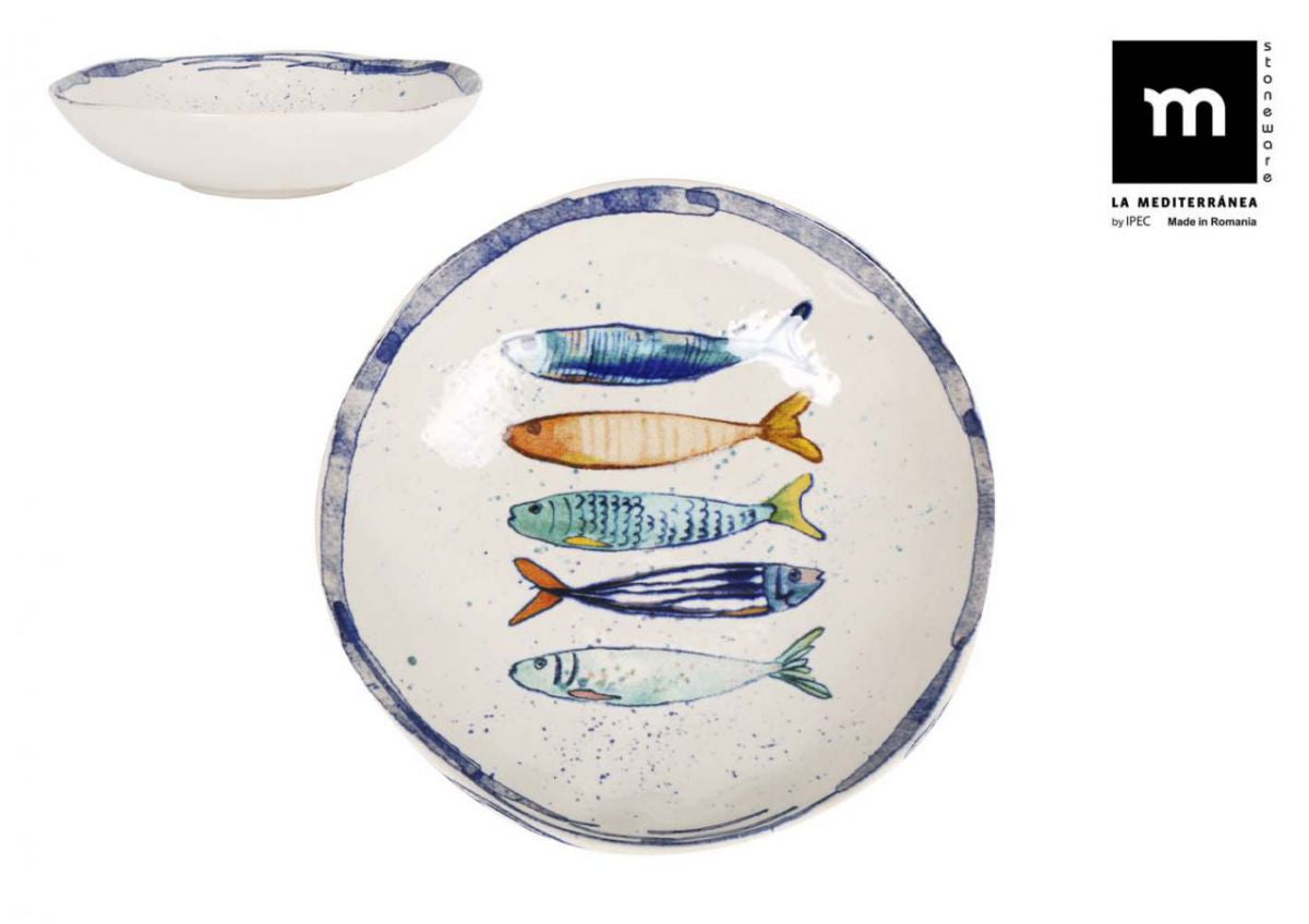 Дълбока купа LA MEDITERRANEA Peixe, 21 cm, порцелан