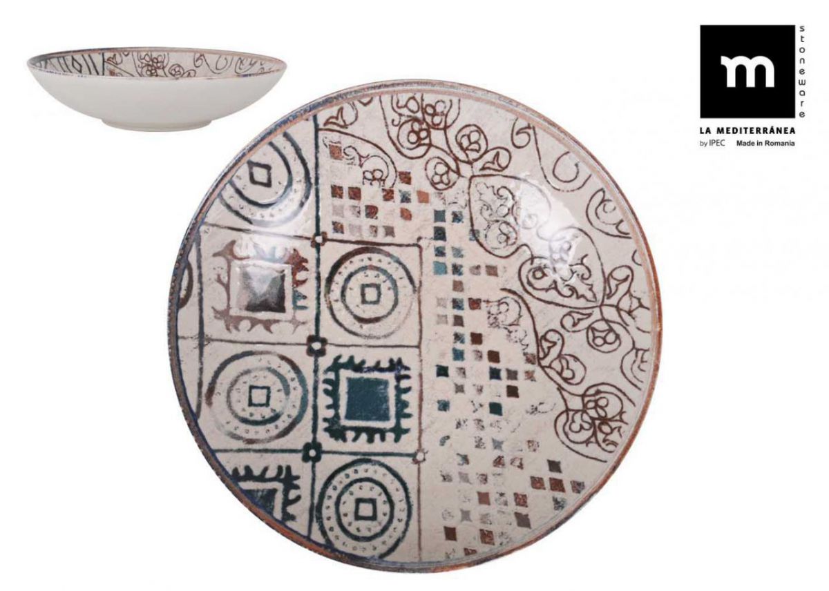 Дълбока чиния LA MEDITERRANEA Grecia, 18x18 cm, порцелан