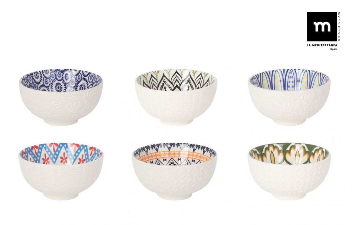 Сет японски купи LA MEDITERRANEA, 11.5x6cm, порцелан, 6 бр