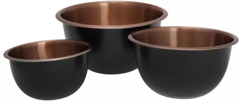 Комплект дълбоки купи Klausberg 7394, 5L, 3L, 1.6L, Полирани, Инокс/меден