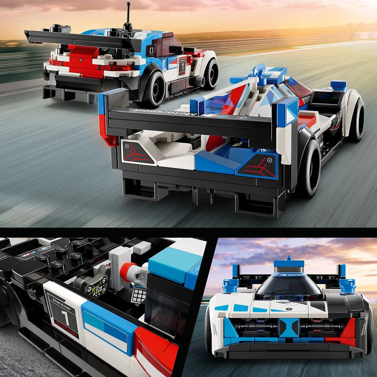 LEGO® Speed Champions - BMW M4 GT3 и BMW M Hybrid v8 състезателни автомобили 76922, 676 части