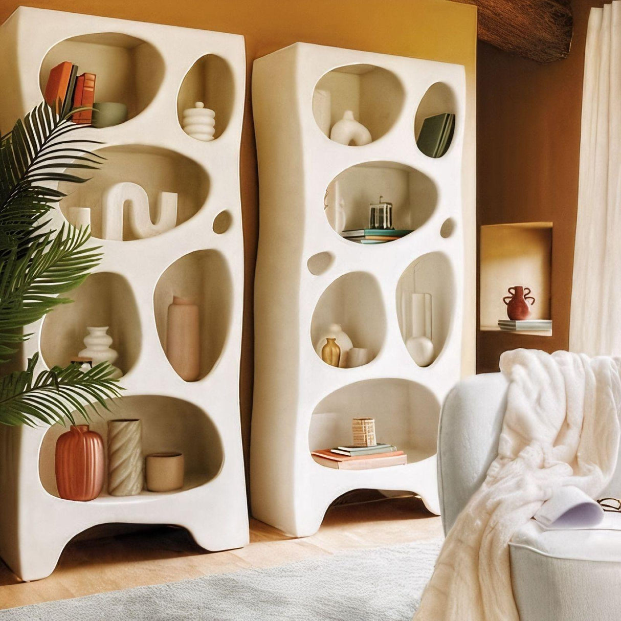 Скрин atmosphera Chesni, 6 ниши, MDF, Слонова кост, 80x36x181 cm