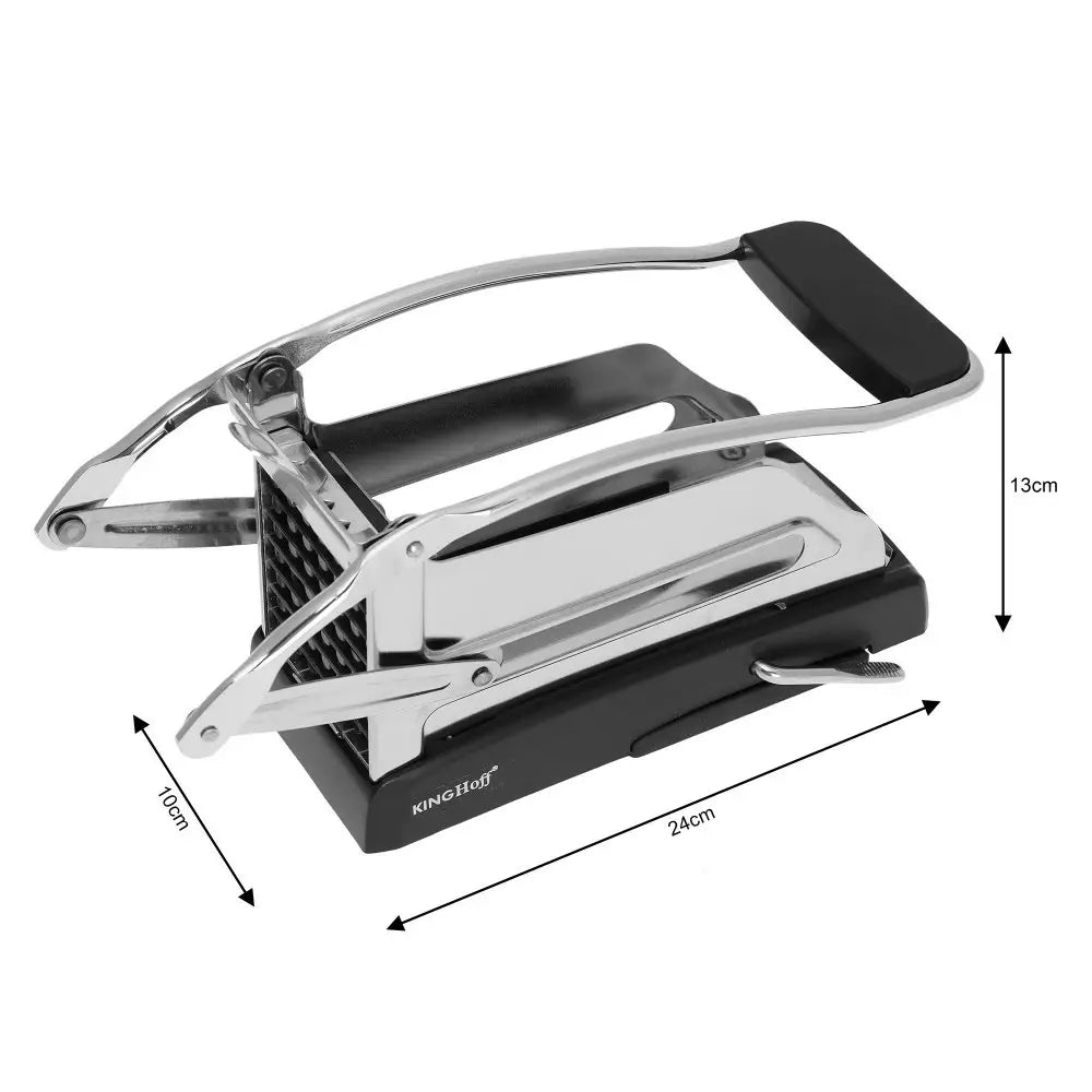 Резачка за картофи KingHoff 1207, От 25 до 49 резена, Вакуумен захват, Инокс/черен