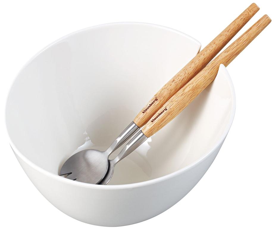 Комплект купа и 2 прибора за салата Klausberg, Керамика