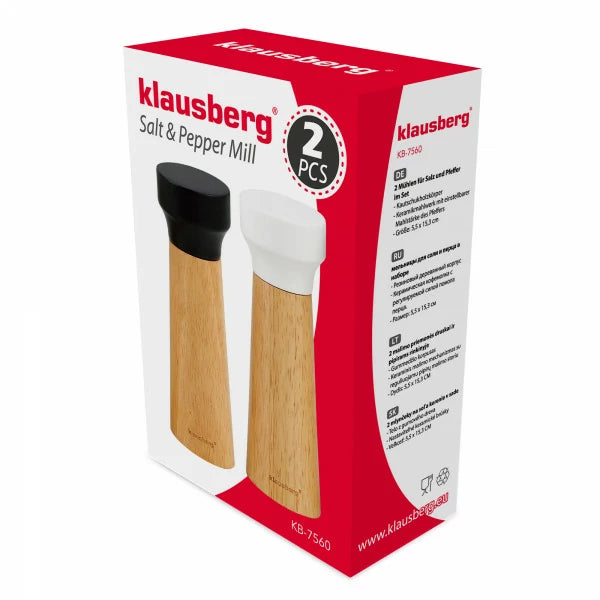 Комплект мелница за сол и черен пипер, Klausberg, Multicolor