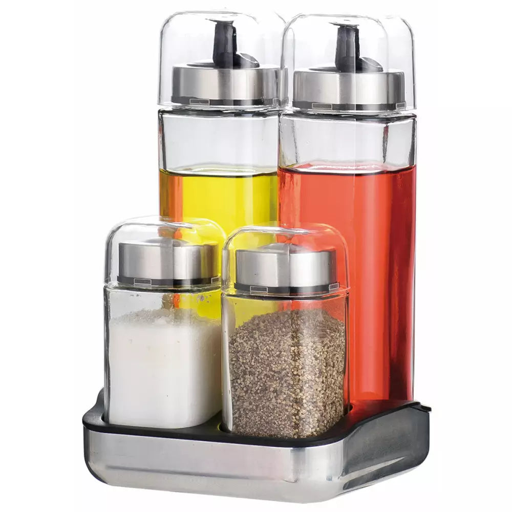 Оливерник KingHoff KH 1646, 5 части, Стъклени бурканчета, Инокс