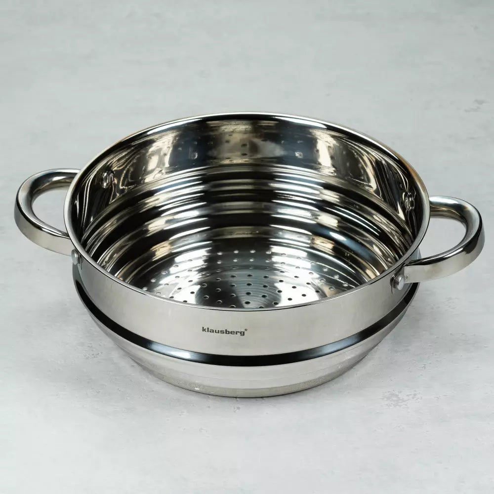 Приставка за готвене на пара Klausberg 7587, За съдове 20-22-24 см, Инокс