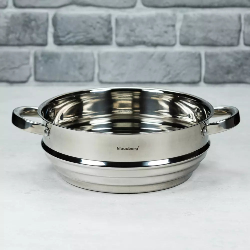 Приставка за готвене на пара Klausberg 7587, За съдове 20-22-24 см, Инокс