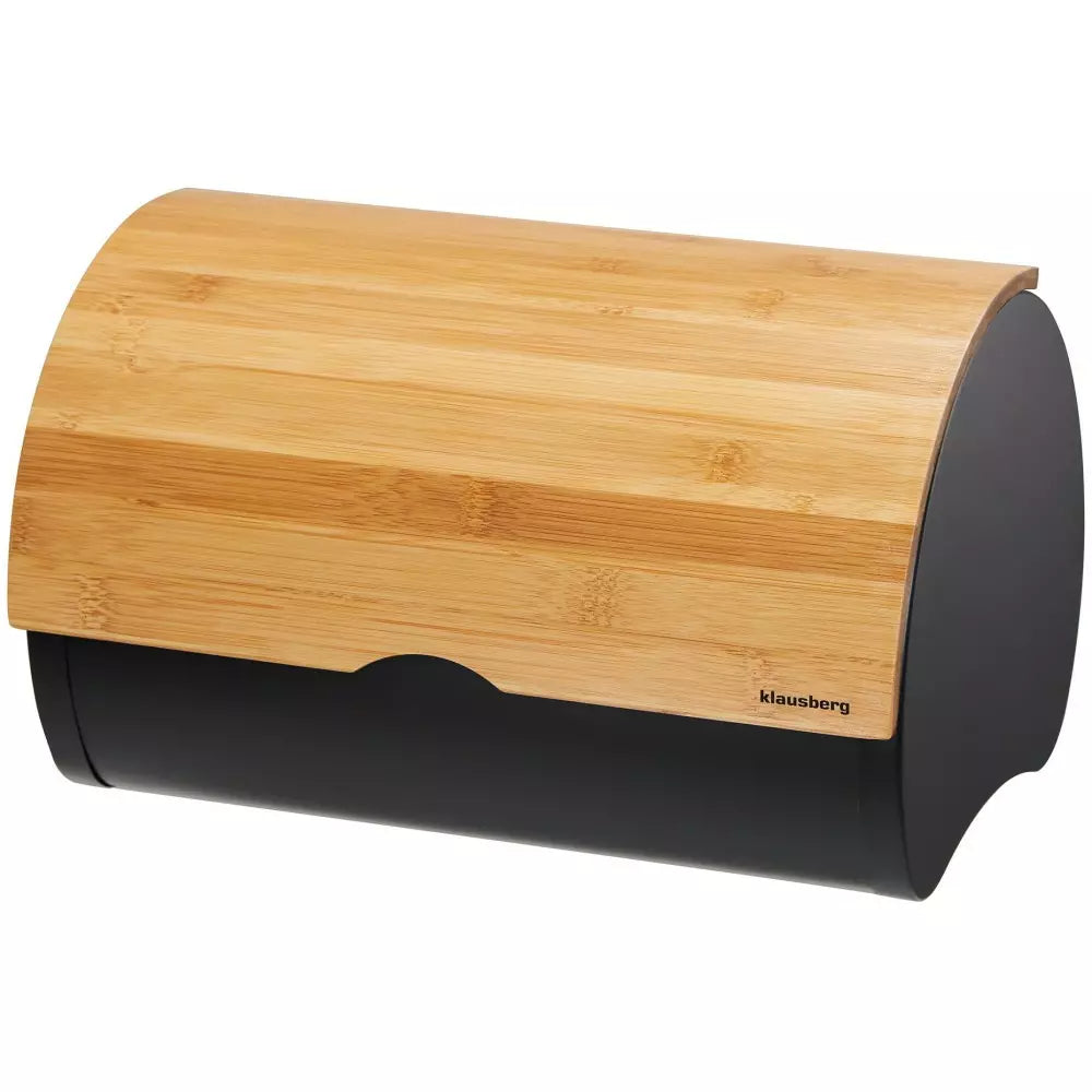 Кутия за хляб Klausberg 7711, 32 cm, Лека и здрава конструкция, Бамбук, Кафяв/черен